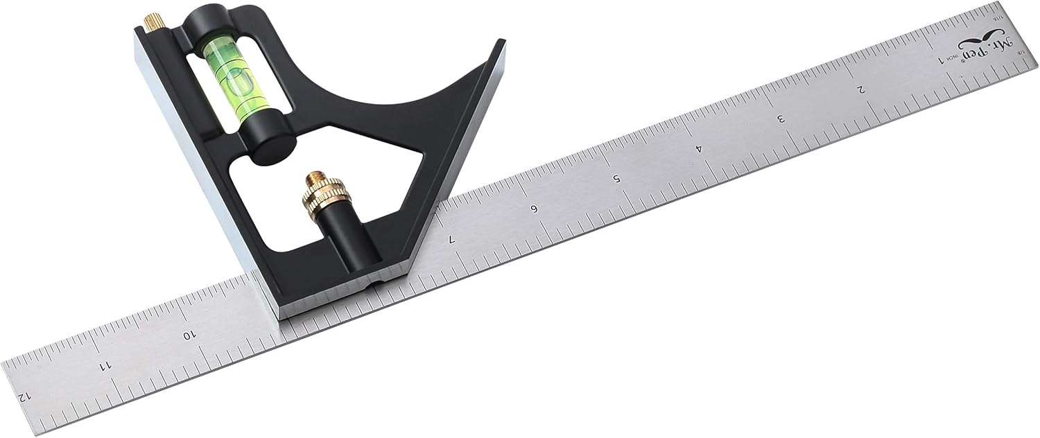 Mr. Pen- Combination Square, 12" Combo Square, Carpentry Tools, Carpenter Square, Woodworking Tools,Framing Square, T Square, T Ruler, Combination Square Set, Square Tool, Metal Square - Image 5