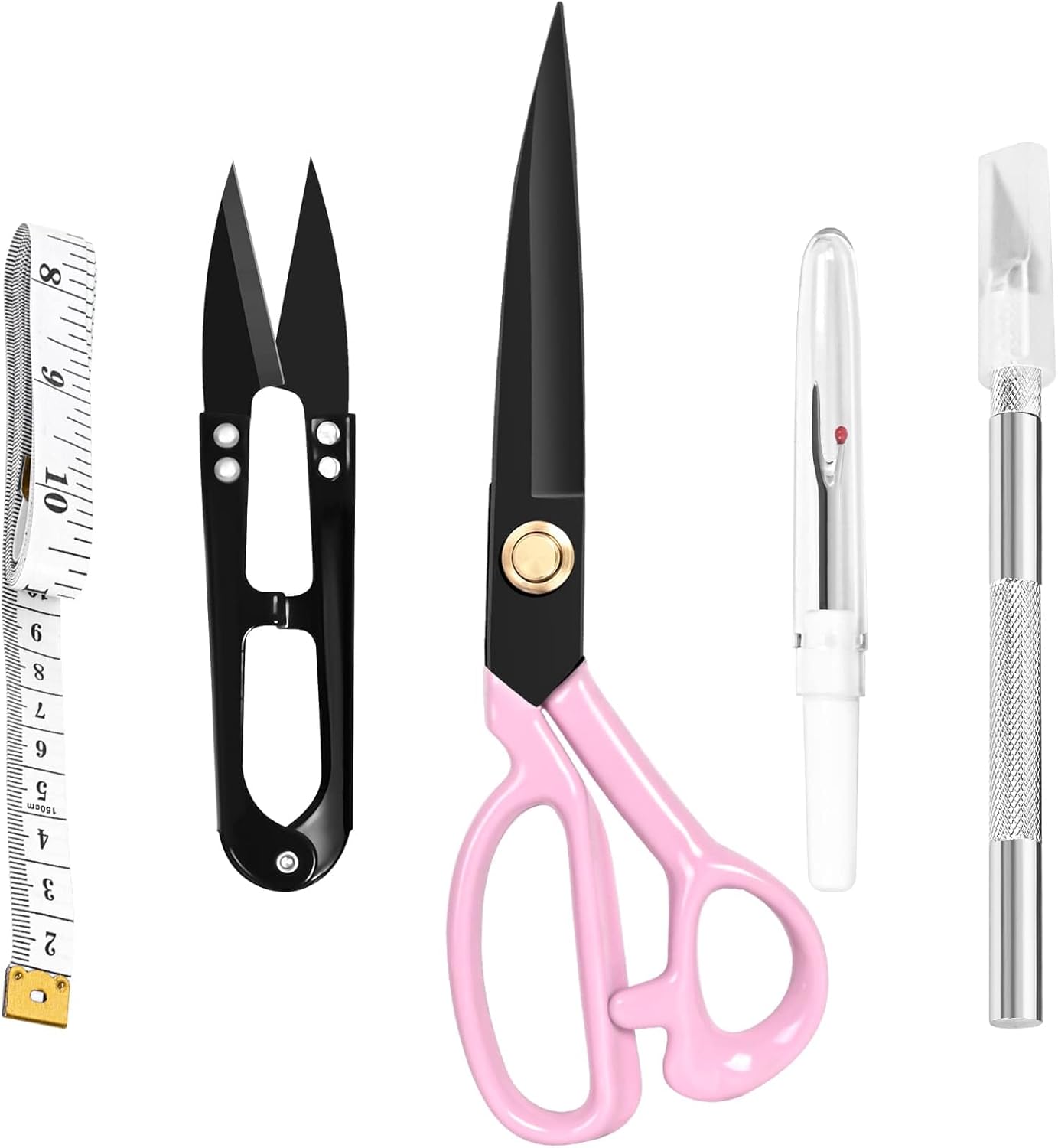 Professional Tailor Scissors Heavy Duty - Multi-Purpose Sewing Fabric Scissors for Leather Cutting Industrial Sharp Shears Home Office Arts, and Crafts (10 Inch) Pink - Image 3