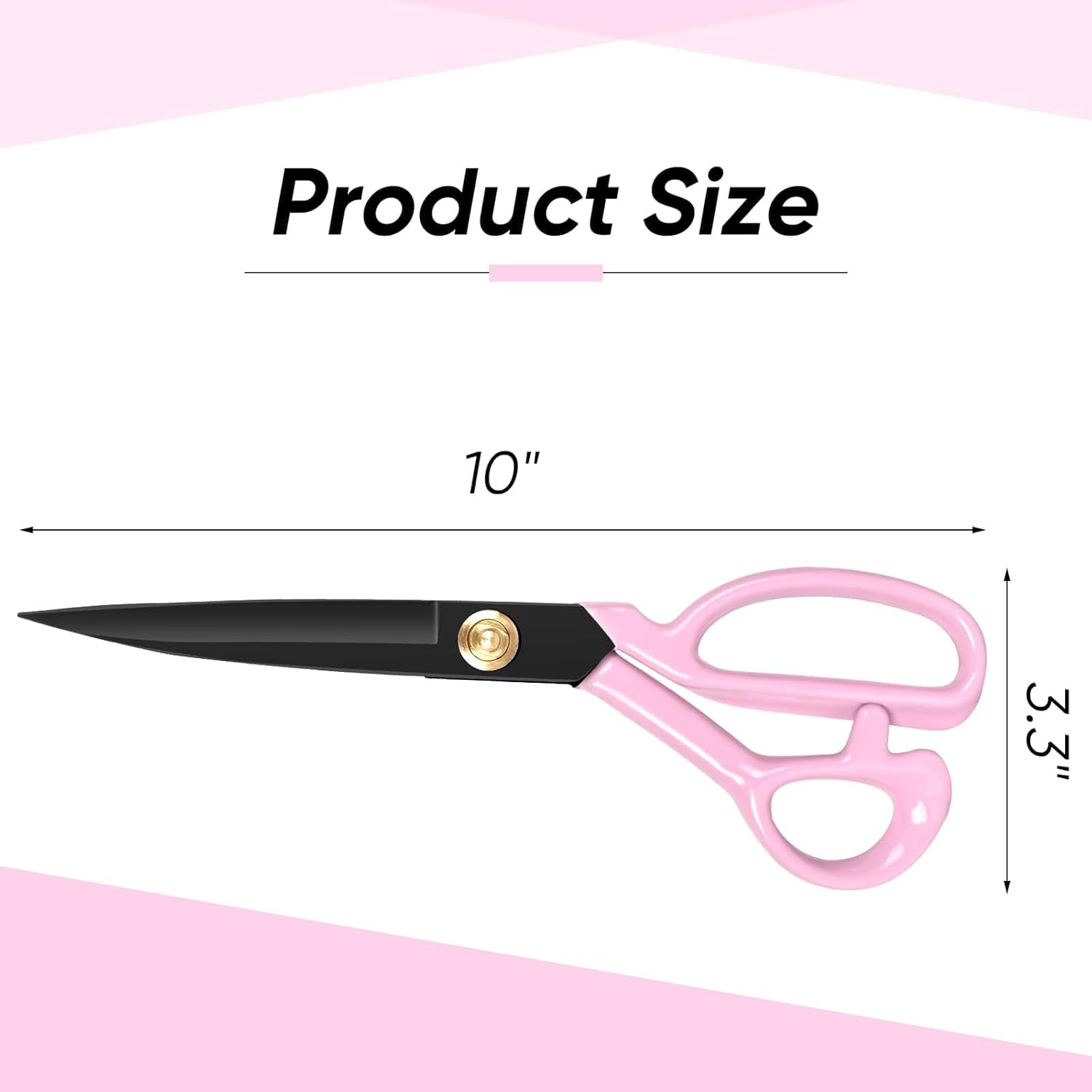 Professional Tailor Scissors Heavy Duty - Multi-Purpose Sewing Fabric Scissors for Leather Cutting Industrial Sharp Shears Home Office Arts, and Crafts (10 Inch) Pink - Image 4