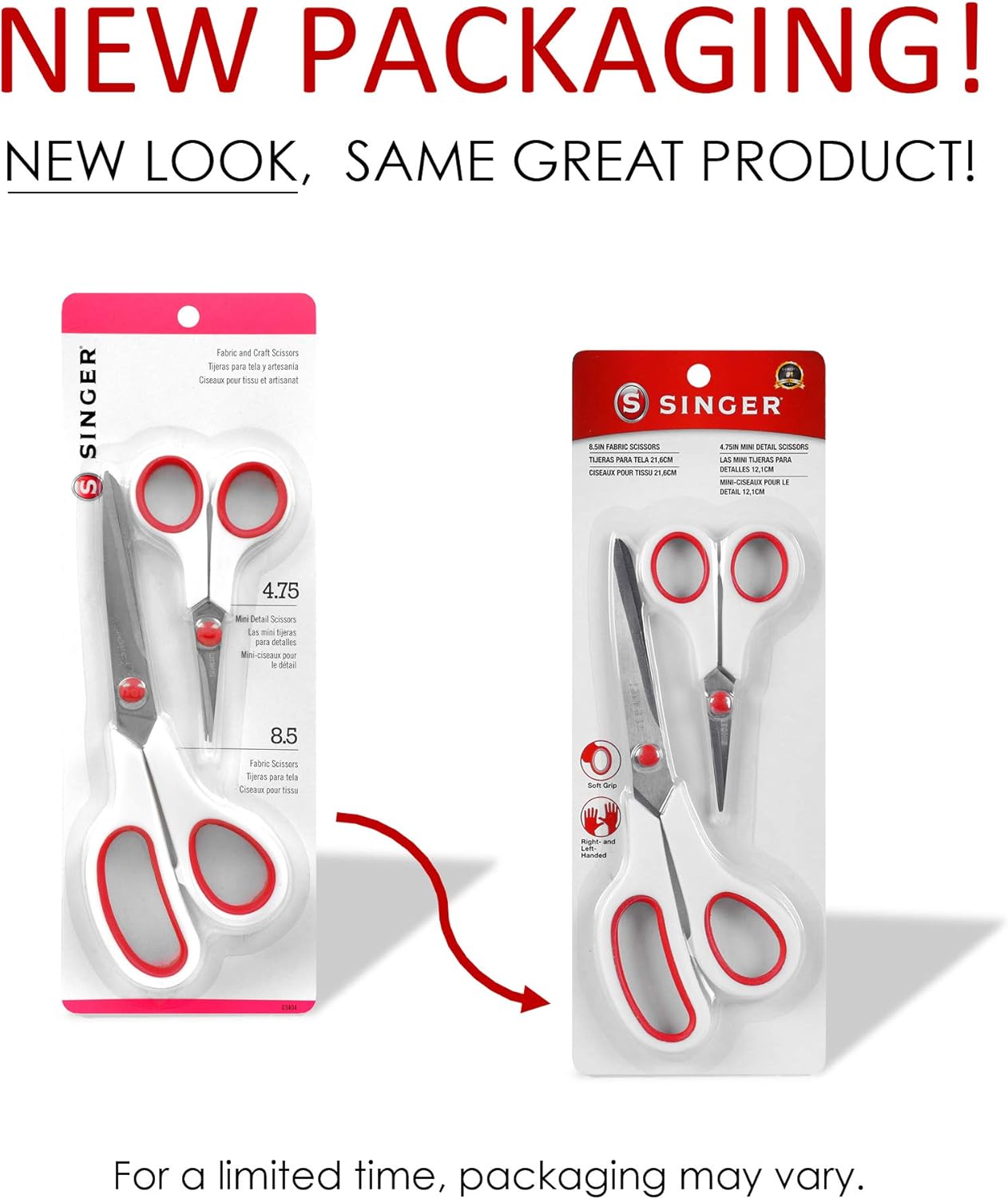 Singer 3404 Scissors, Red & White (1-Pack) - Image 10