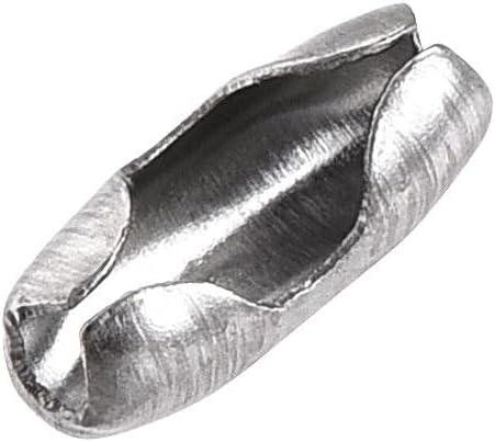 uxcell Ball Chain Connector, 2.4mm Ball Chains Clasp Crimp Clips Link Stainless Steel Connection, Pack of 100 - Image 4